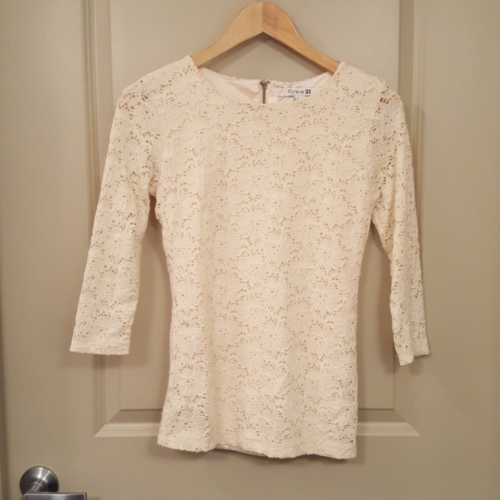 Lace Top With Zipper Detail